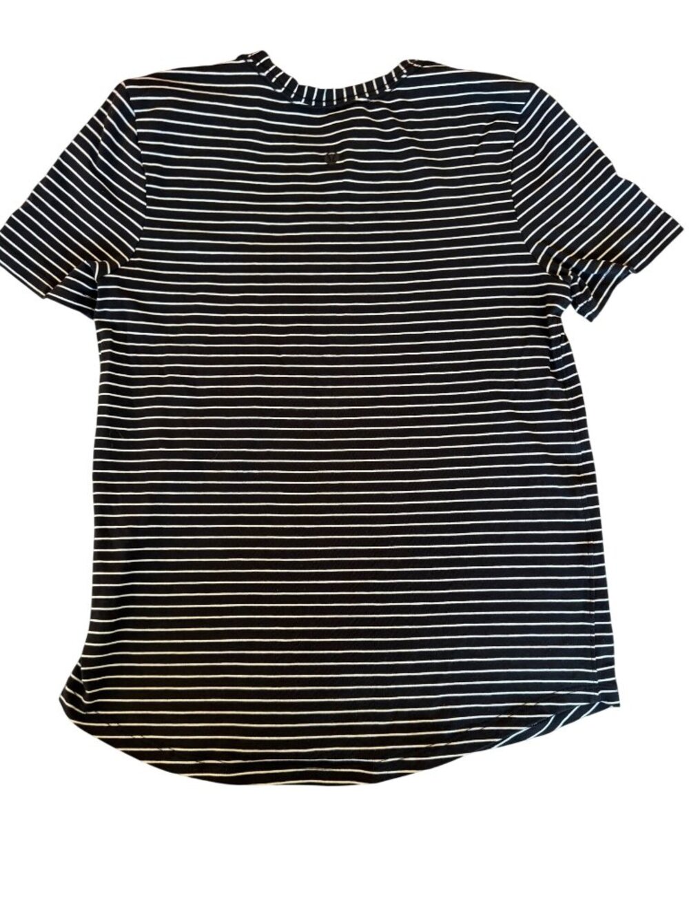Lululemon Womens Curved Hem Shirt Size 2 Striped Crewneck Short Sleeve Athletic - Picture 2 of 5